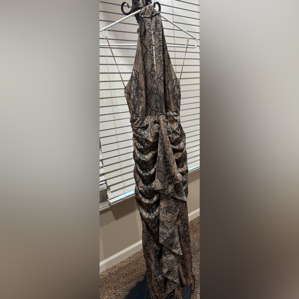 AKIRA Shimmery Brown Cocktail Dress